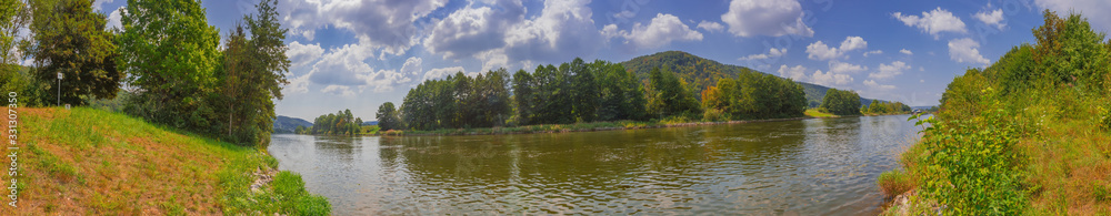 Panorama picture of the river Altmuehl in southern Germany