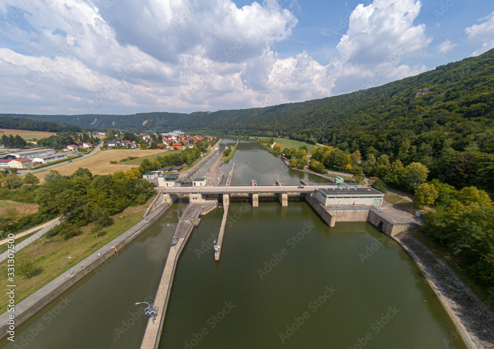 Obraz premium Picture of a lock at the main-danube-channel in southern Germany