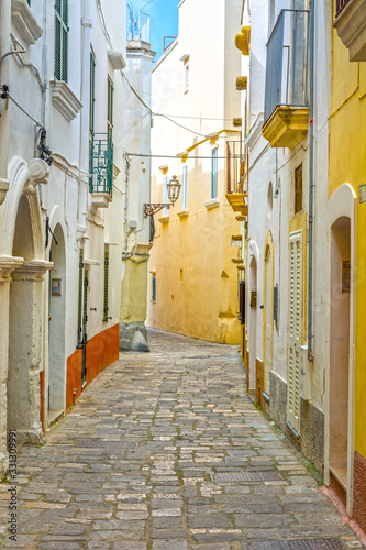 Street in Gallipoli, Apulia, by Ionian Sea, Italy