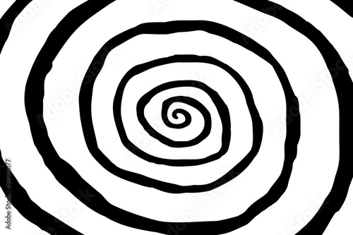 Vector abstract hand drawn background in cartoon style. Illustration of vortex, optical illusion, op art effect
