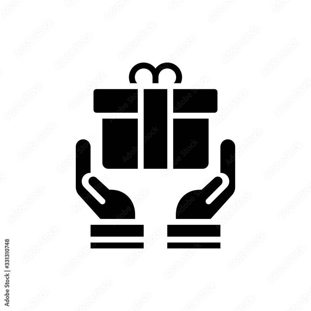 Gift Vector Glyph  Icon Illustration