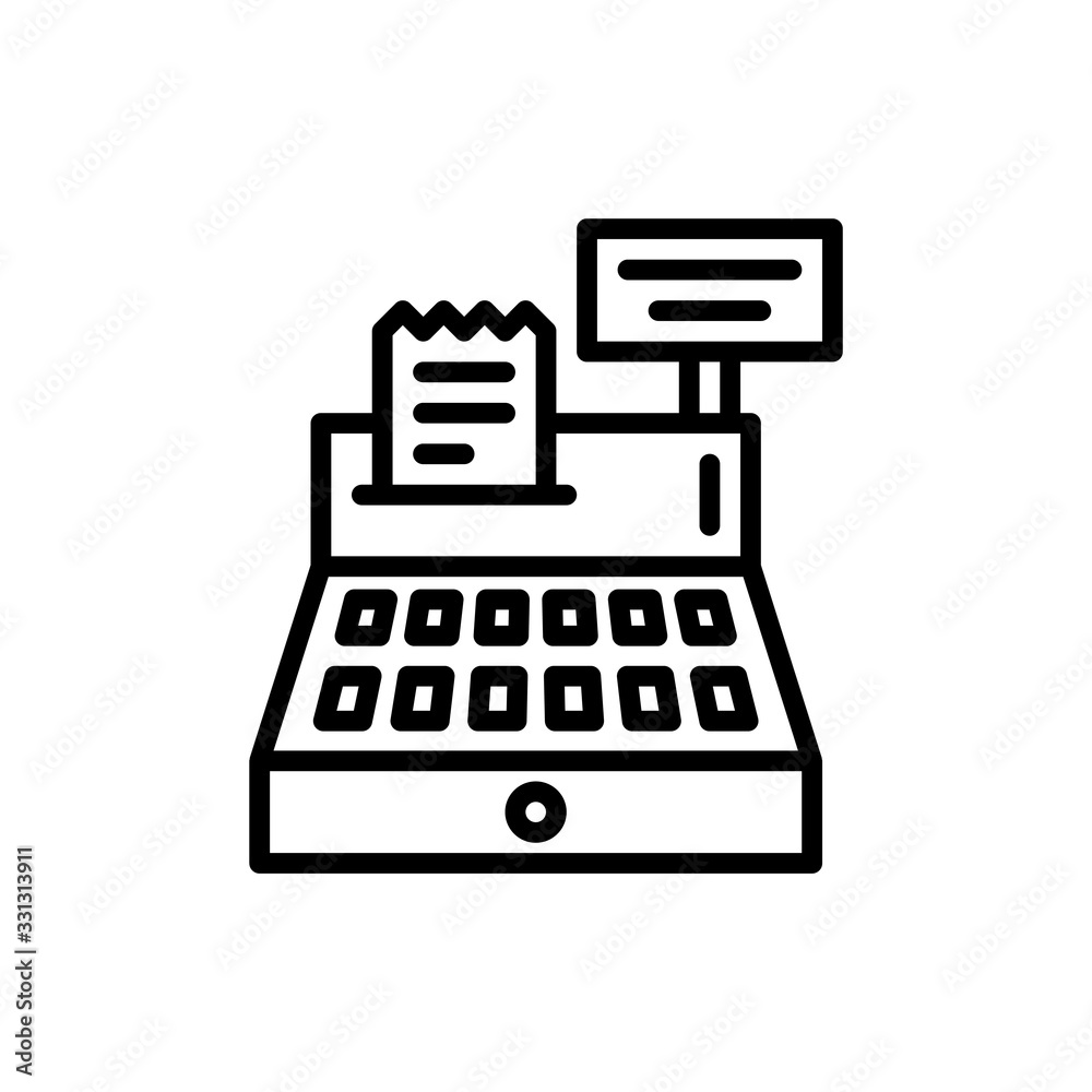 Cash Register Vector Line Icon Illustration. Cash Register Vector Line Icon Illustration.