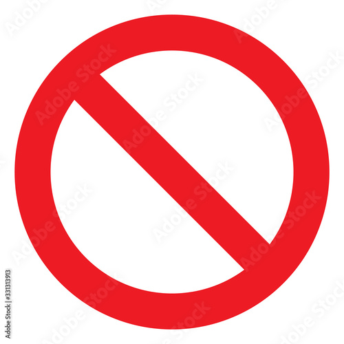 No sign, ban vector icon, stop symbol, red circle with oblique line isolated mark photo