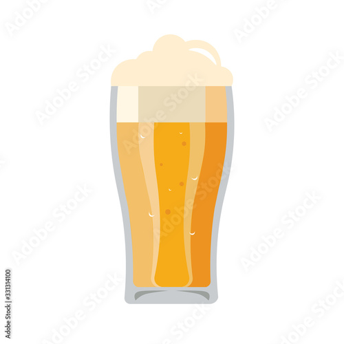 Beer glass design element for illustration. flat icon.