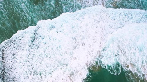 Aerial view of Antuerta beach, Ajo, Bareyo Municipality, Trasmiera Coast. Cantabrian Sea, Cantabria, Spain, Europe photo