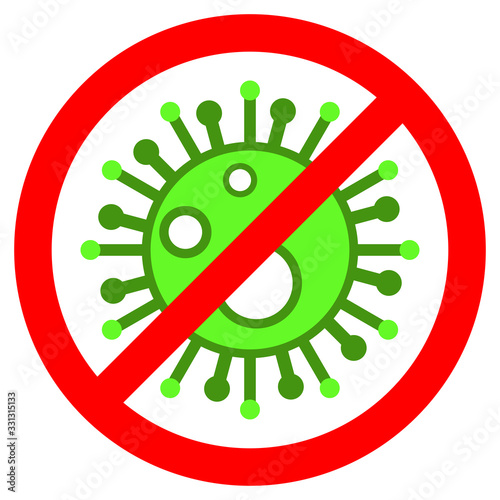 Coronavirus 2019-ncov flu infection symbol illustration. Microscopic view of influenza. Graphics elemets.