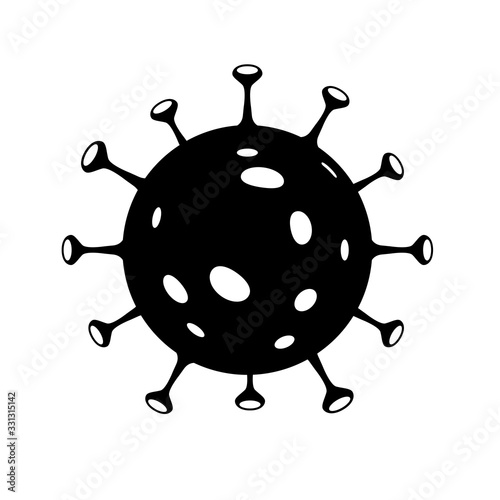 Coronavirus 2019-ncov flu infection symbol illustration. Microscopic view of influenza. Graphics elemets.