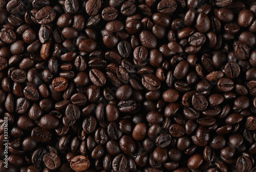 Coffee beans background and texture