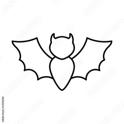bat flying , line style icon