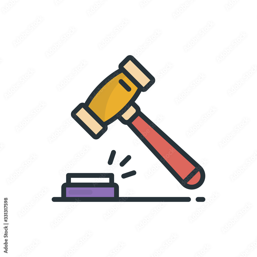 Auction Vector outline Filled Icon Illustration Auction Vector outline Filled Icon Illustration
