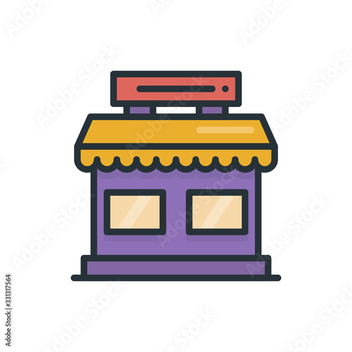 Shop Vector outline Filled  Icon Illustration