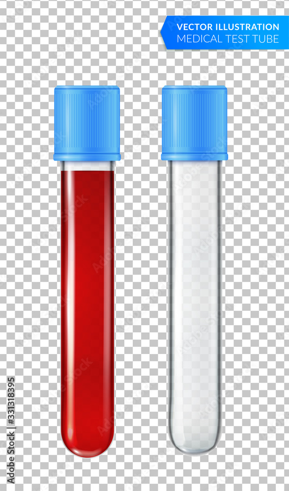 Medical test tubes with samples of blood taken. Vector illustration on a transparent background Medical test tubes with samples of blood taken. Vector illustration on a transparent background
