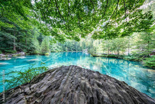 Blausee lake near Kandersteg, Switzerland photo