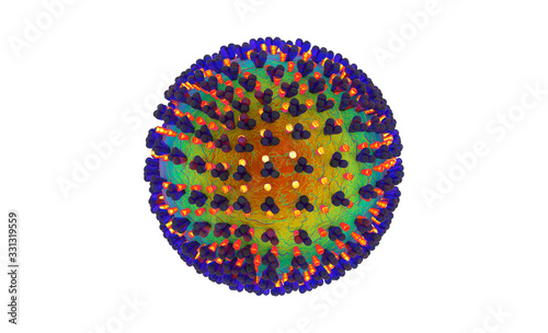 Covid-19 Corona Virus  Flu Pandemic Molecular View