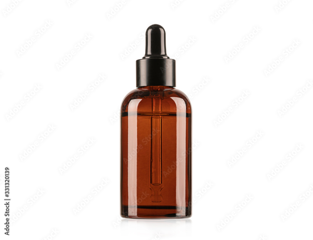 Dropper bottle mock up for cosmetic skin care medical product Essential oil isolated on white background.designcosmetic bottle