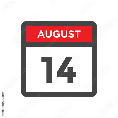 August 14 calendar icon with day of month