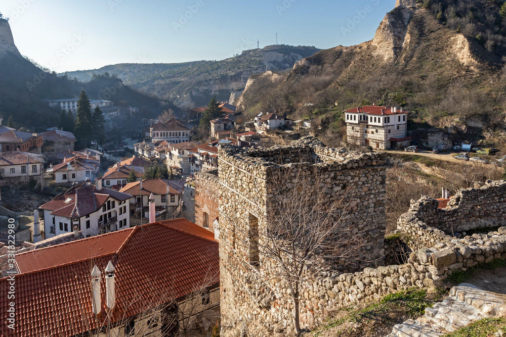 Obraz premium Amazing panorama of town of Melnik, Bulgaria