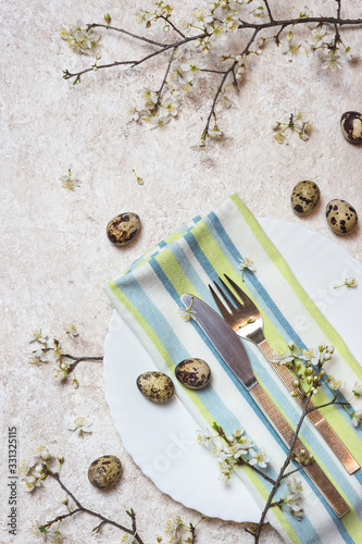 Festive spring or Easter table setting