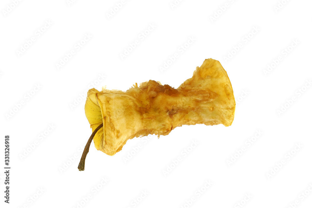 Fototapeta premium rustic apple core isolated on white background