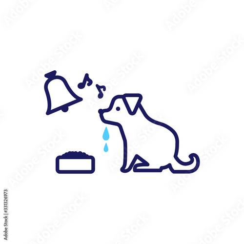 パブロフの犬　心理学　シンプル　デフォルメ　犬