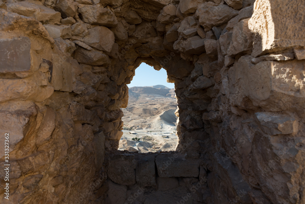 Masada National Park at Southern Israel - obrazy, fototapety, plakaty 