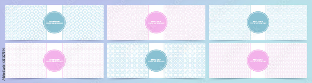 Set of Banner Abstract white and pink color background.