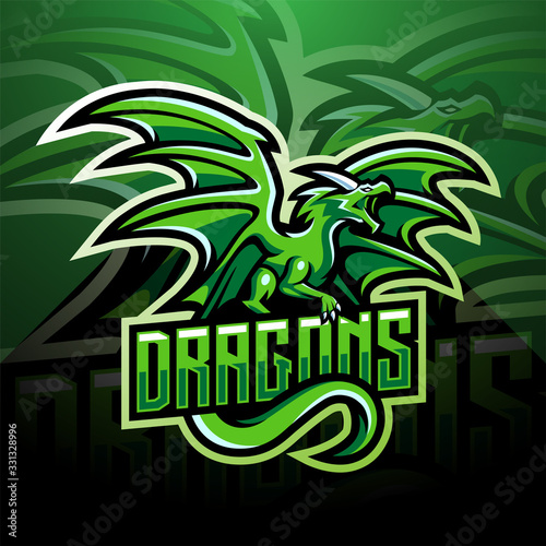 Dragon esport mascot logo design