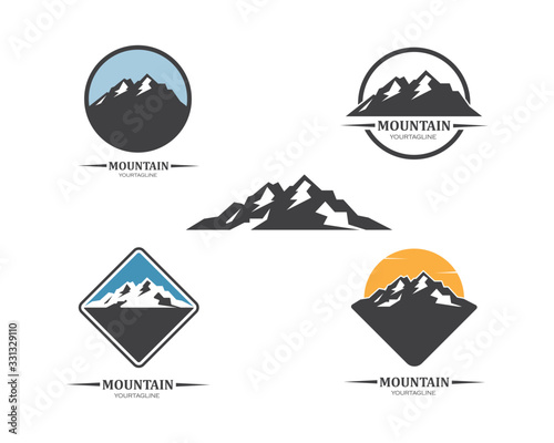 High Mountain icon Logo vector illustration design