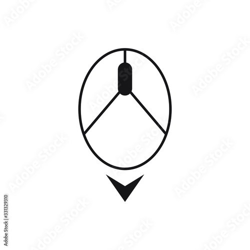 Scroll down icon. Vector scrolling mouse sybmol for web design. 