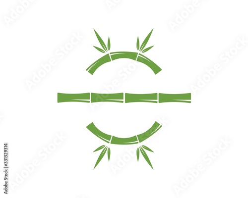 Fototapeta Bambus z zielonym liściem dla twojego wektora ikony logo