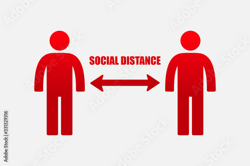 Social distancing icon vector illustration.
