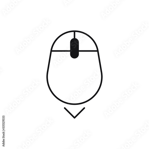 Scroll down icon. Vector scrolling mouse sybmol for web design. 