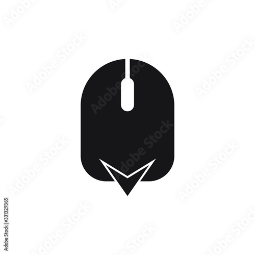 Scroll down icon. Vector scrolling mouse sybmol for web design. 
