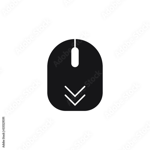 Scroll down icon. Vector scrolling mouse sybmol for web design. 