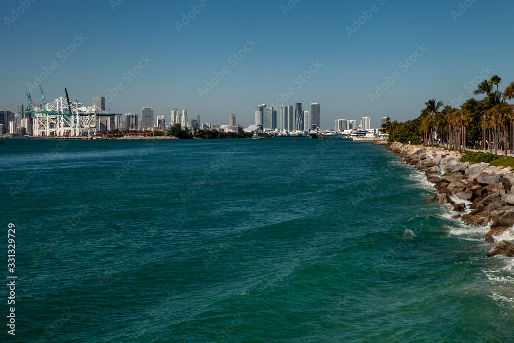 Miami Skyline and Port of Miami.
