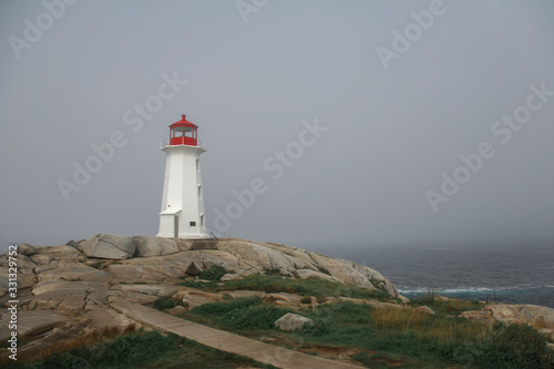 Peggy's cove on a foggy day