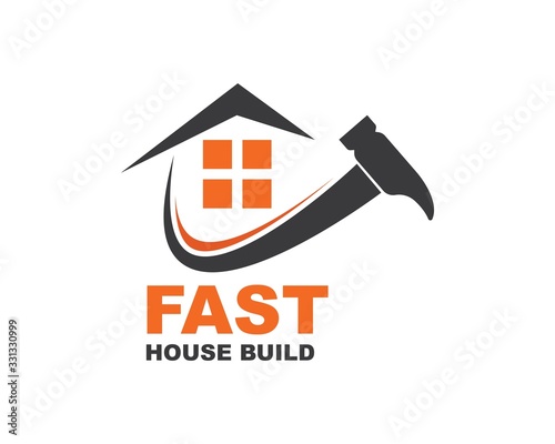 house build and renovation logo icon vector illustration