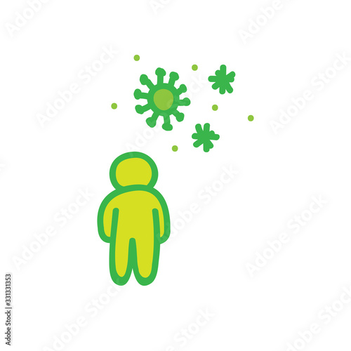 coronavirus infection doodle icon, vector illustration