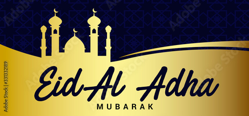 Eid Al Adha Mubarak gold background