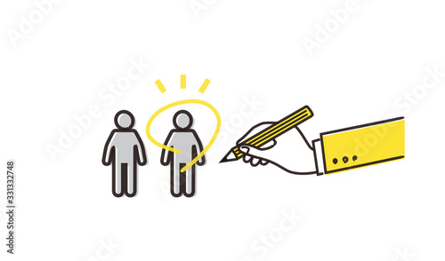 人事評価・採用の手書きイメージ