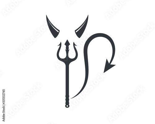 devil horns logo icon vector illustration design photo