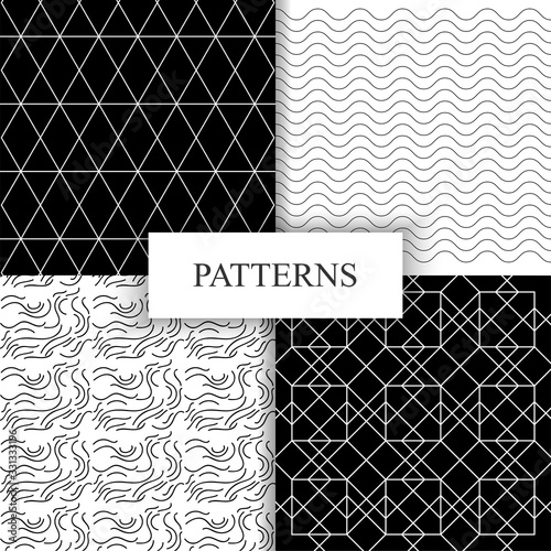 Pattern design. Background white and black. Vector illustration.