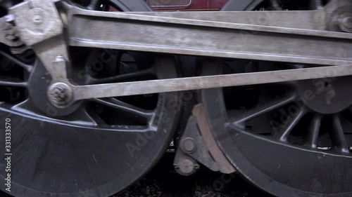 Steam train close up old style UK 4K