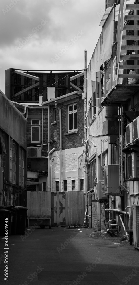 An inner-city alleyway 