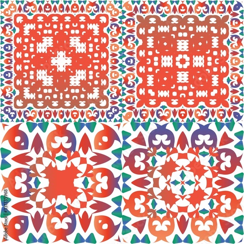The traditional ornate motive in ceramic tile.