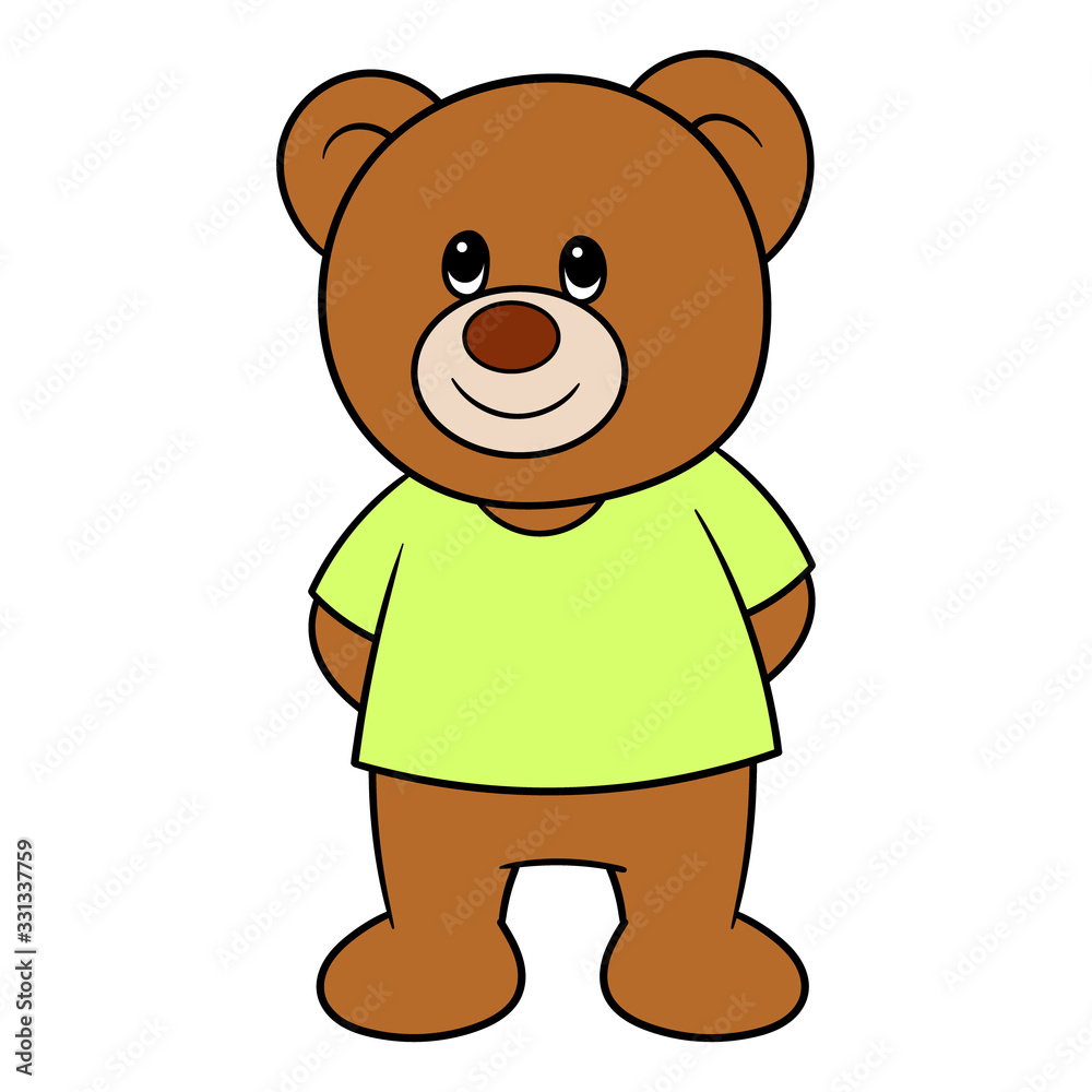 Cartoon Teddy Bear Wearing A Blank Shirt Cartoon Teddy Bear Wearing A Blank Shirt
