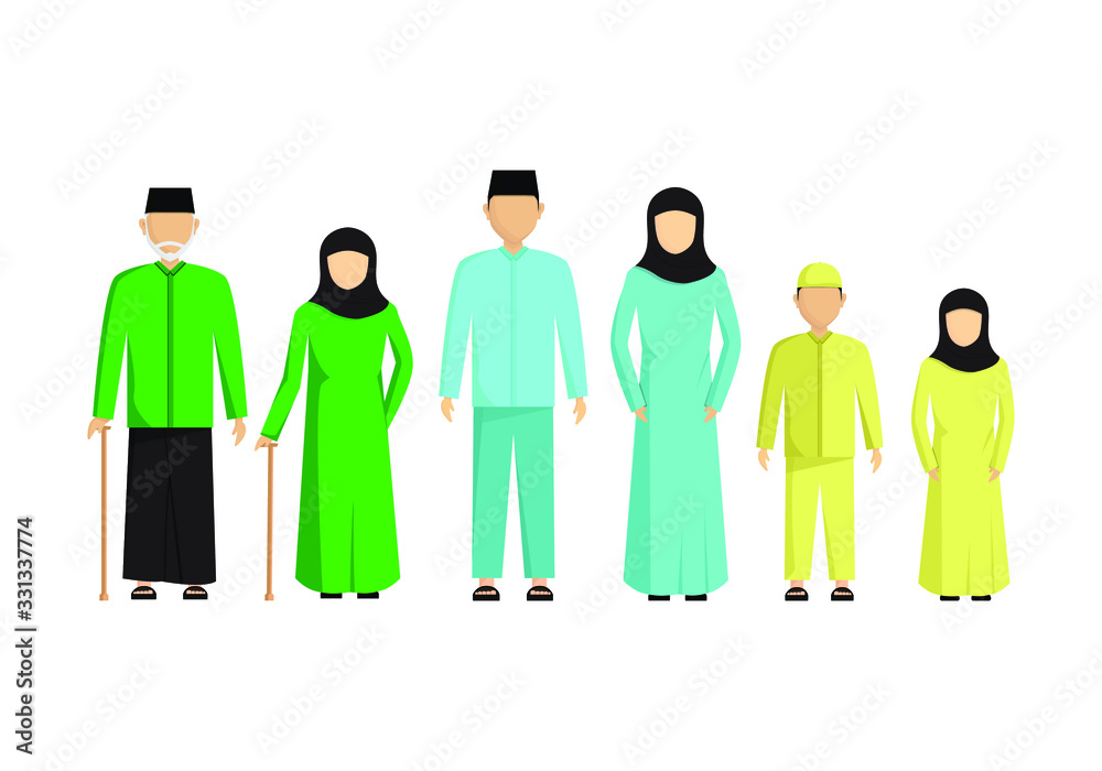 Vector muslim family stock vector adobe stock