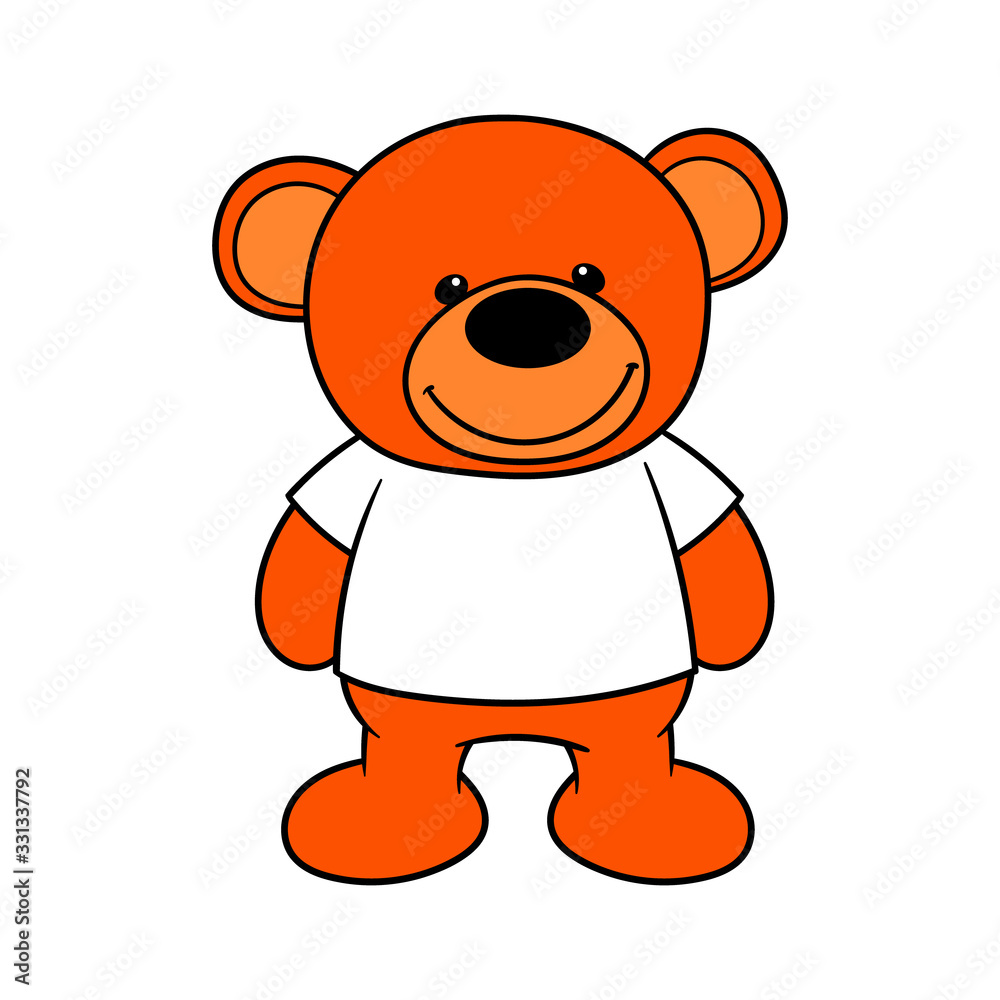 Cartoon Teddy Bear Wearing A Blank Shirt Cartoon Teddy Bear Wearing A Blank Shirt