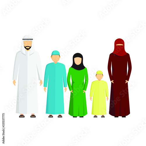 Vector Muslim Family