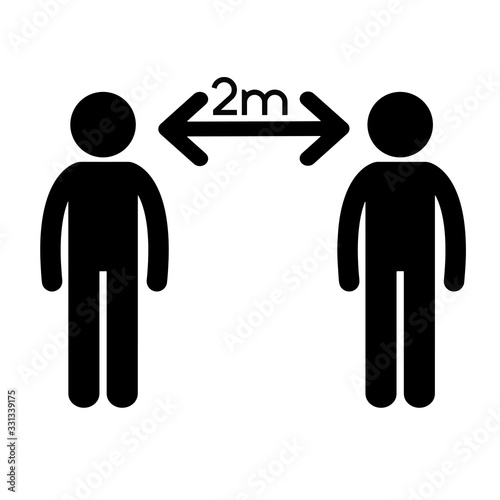 Social Distancing Icon Vector Illustration